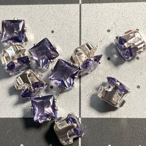 6mm Square Rhinestone w/setting (20)